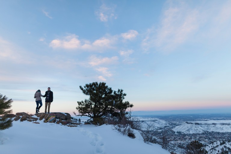 Golden Colorado Winter Engagement | James and Lauren’s PhotoDate
