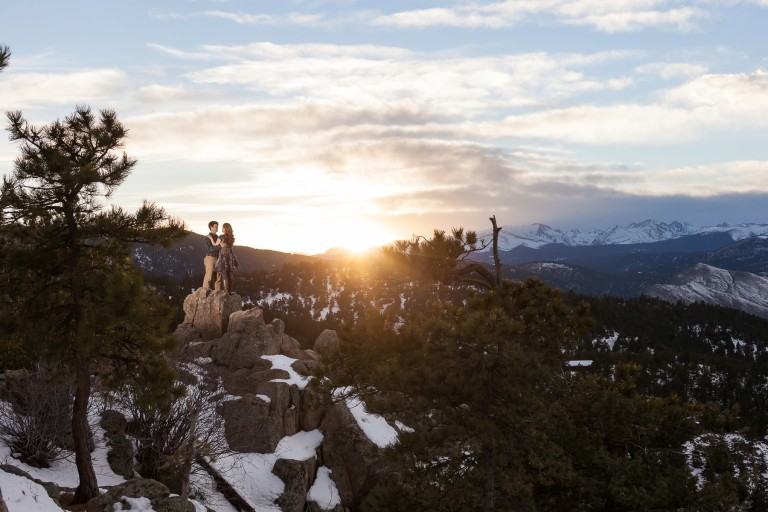 Wade and Courtney’s Belated PhotoDate | Adventurous Boulder Engagement Photos