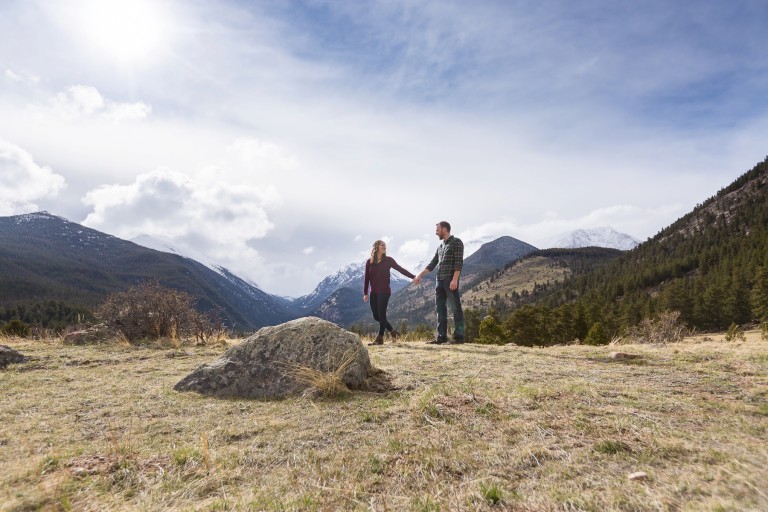 Rocky Mountain National Park Engagement | Aly and Sam’s Mountain PhotoDate