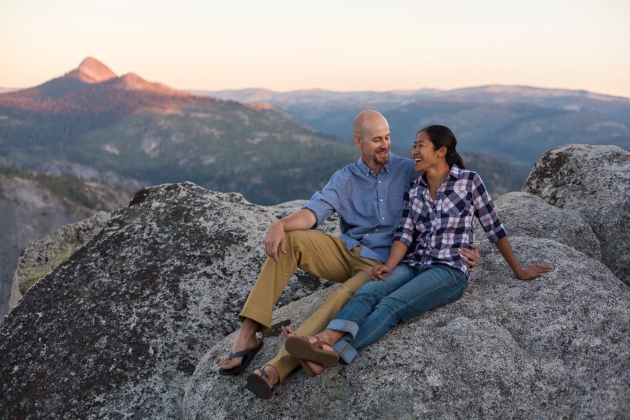 half dome engagement photography