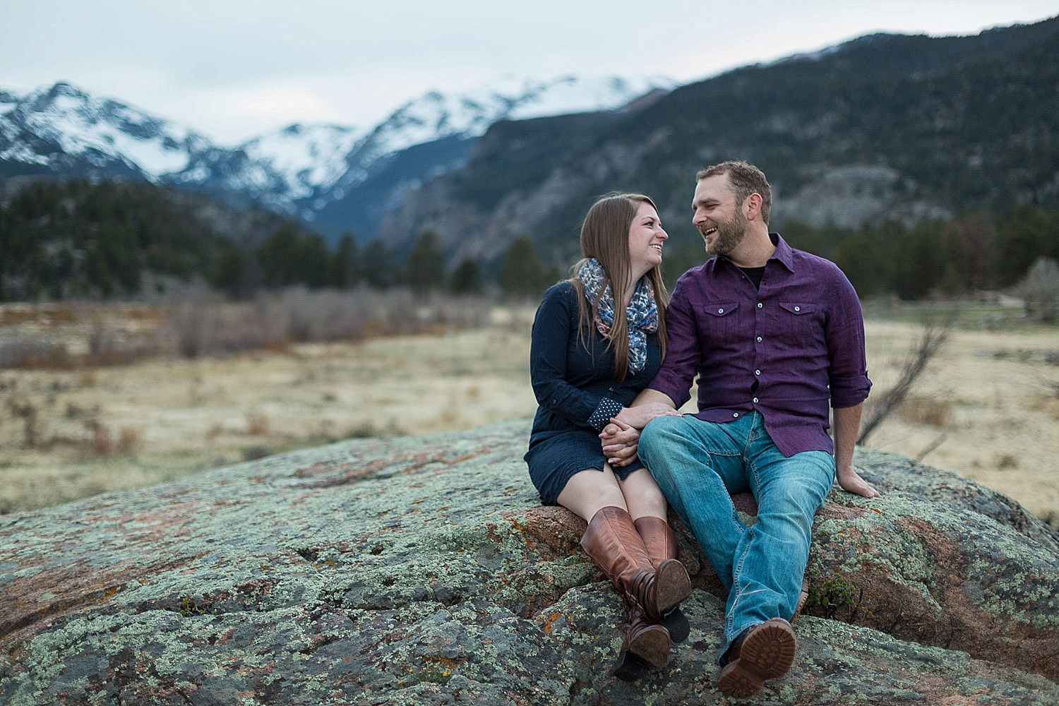 rocky mountain national park engagement photo