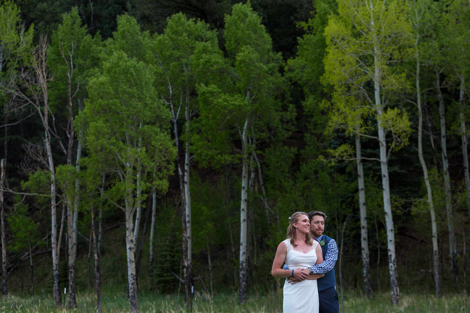 Deer Creek Valley Ranch Wedding Sunset Photos with Aspen