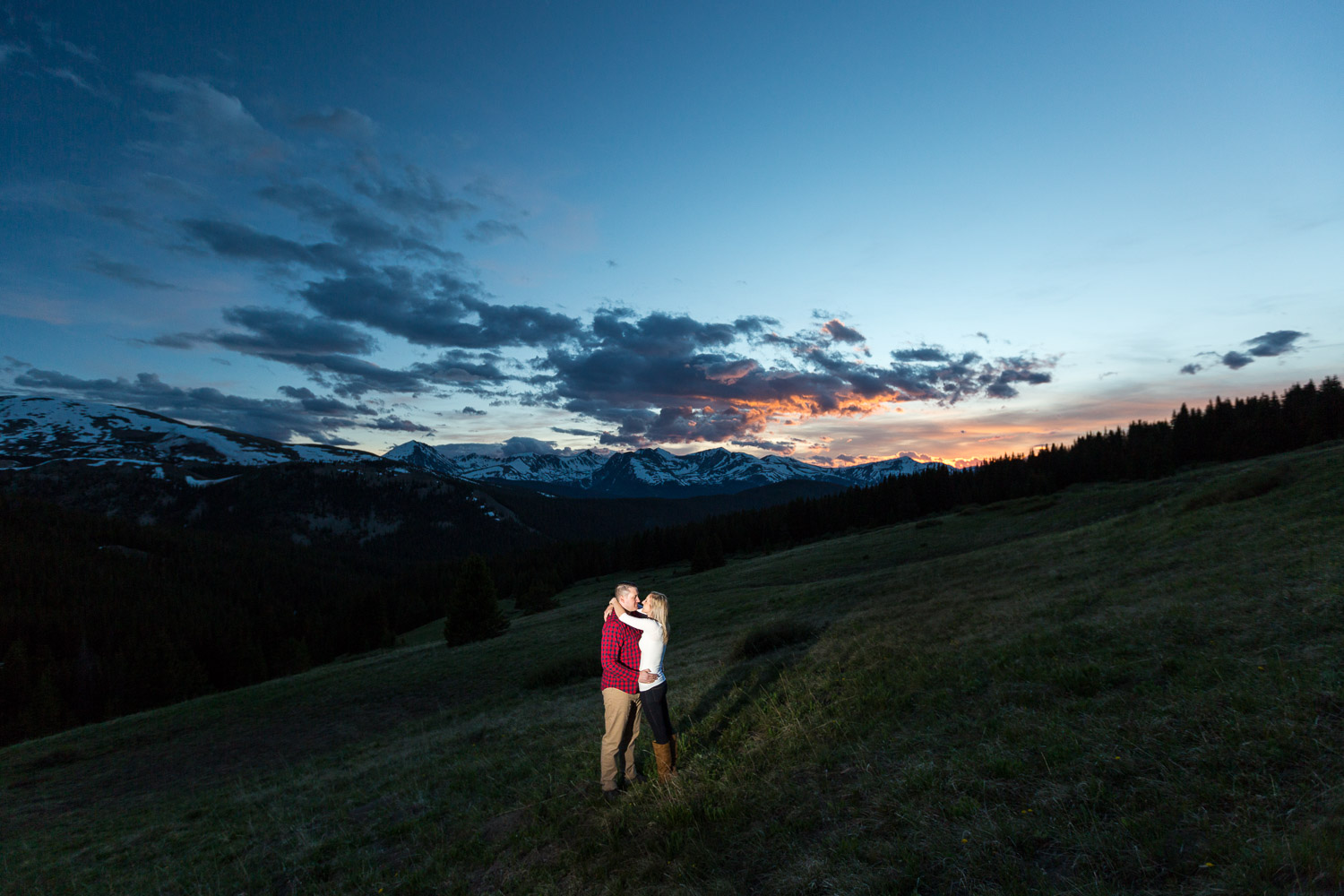 Colorado Mountain Engagement with Sunset Views