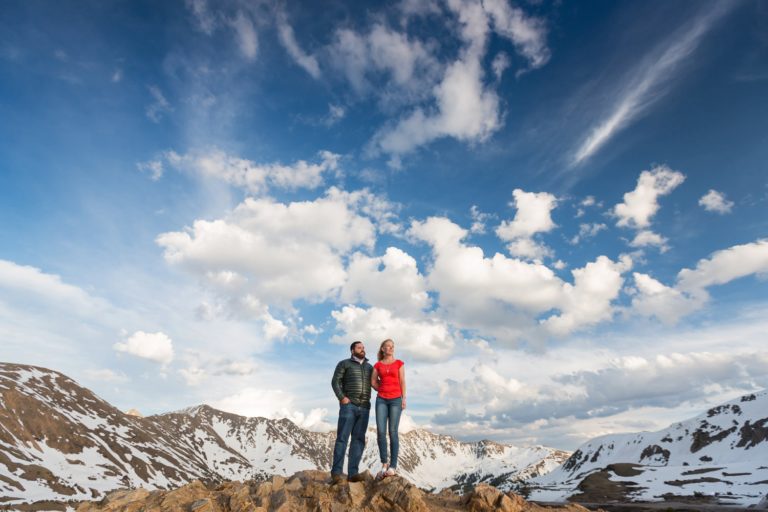 Stephanie and Solomon’s Loveland Pass Colorado Mountain Engagement