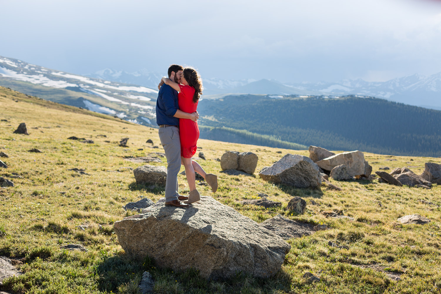 Mt Evans Engagement Photos With Wildflowers