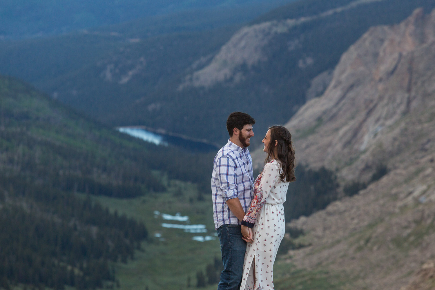 Mt Evans Engagement Photos with Stormy View