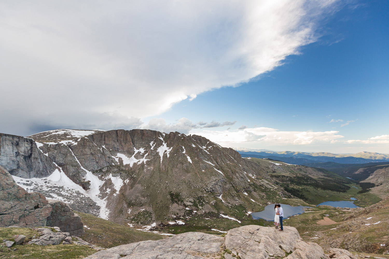 Mt Evans Engagement Photos with Stormy View