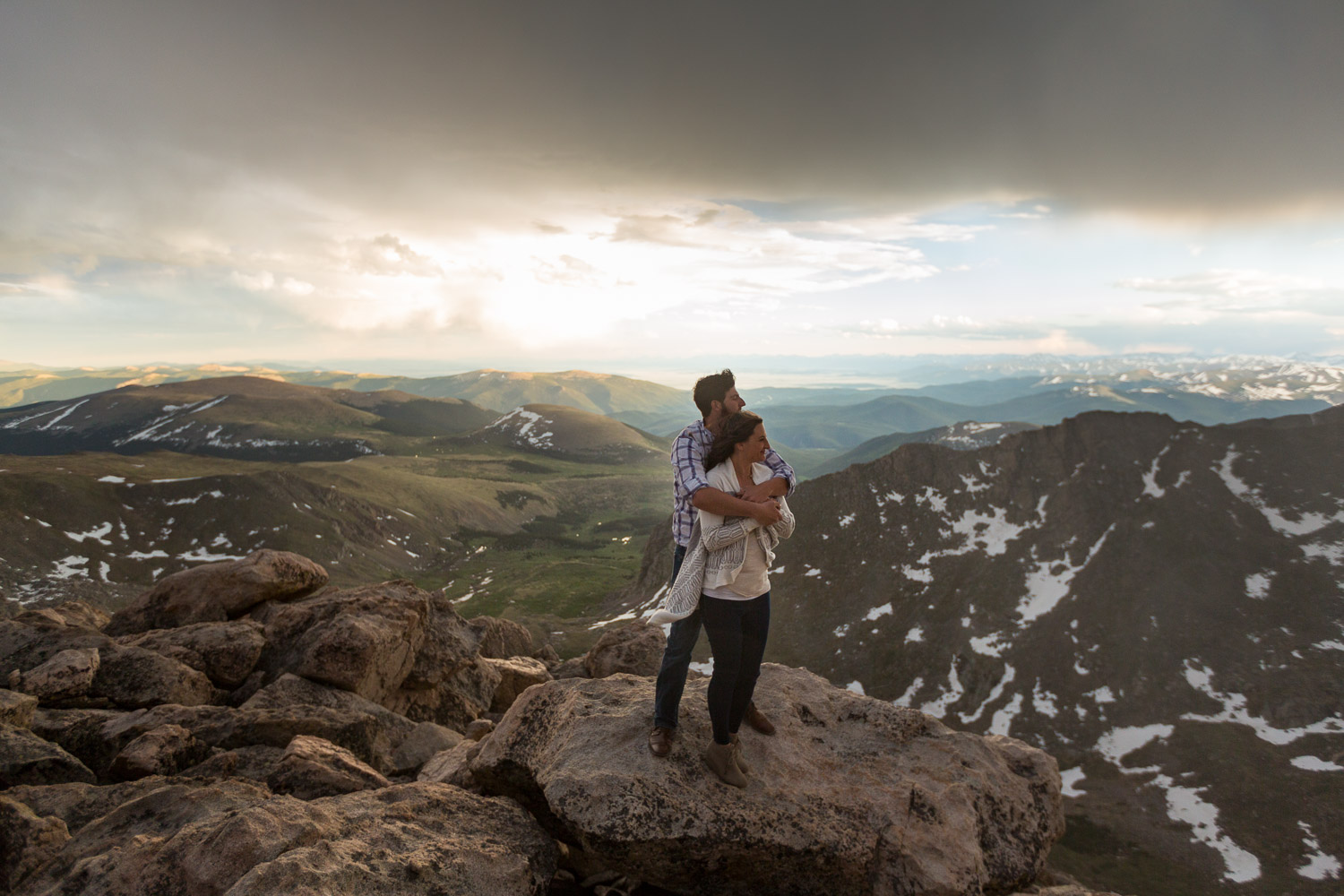 Mt Evans Engagement Session with Sunset Mountain Views