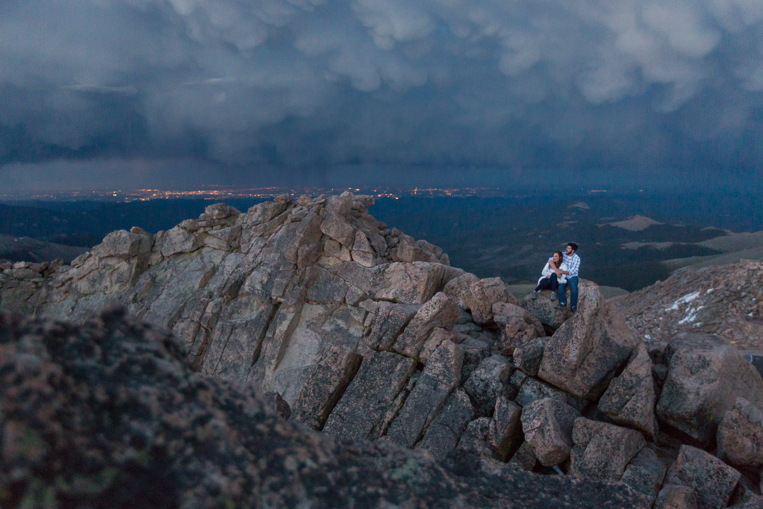 Mt Evans Engagement Session with incredible Storm Views