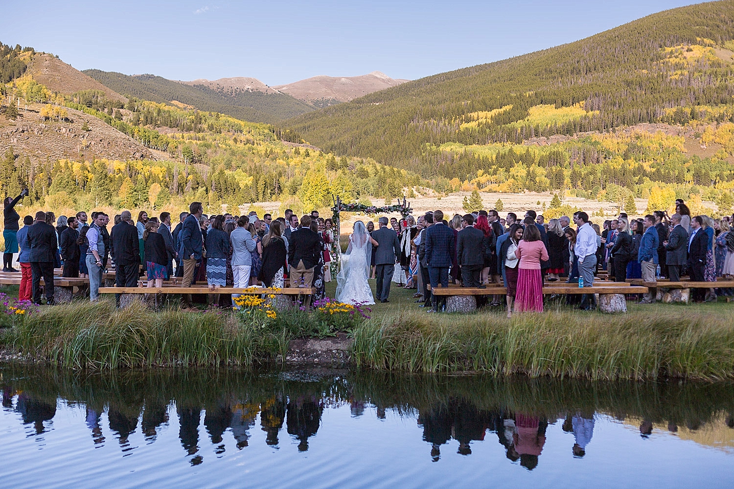 Camp Hale Colorful Fall Wedding Ceremony