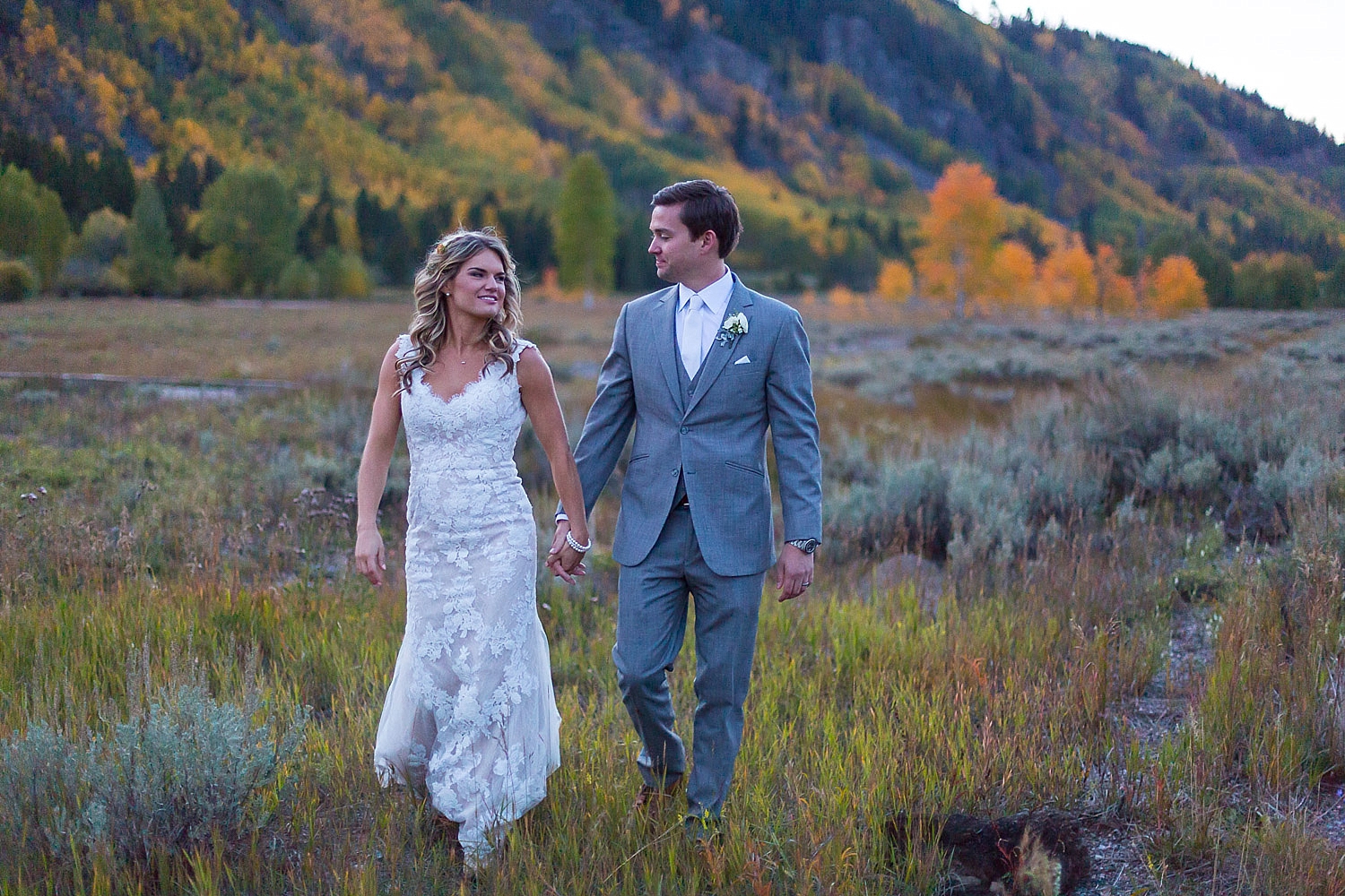 Camp Hale Colorful Fall Wedding Mountain Top Portraits