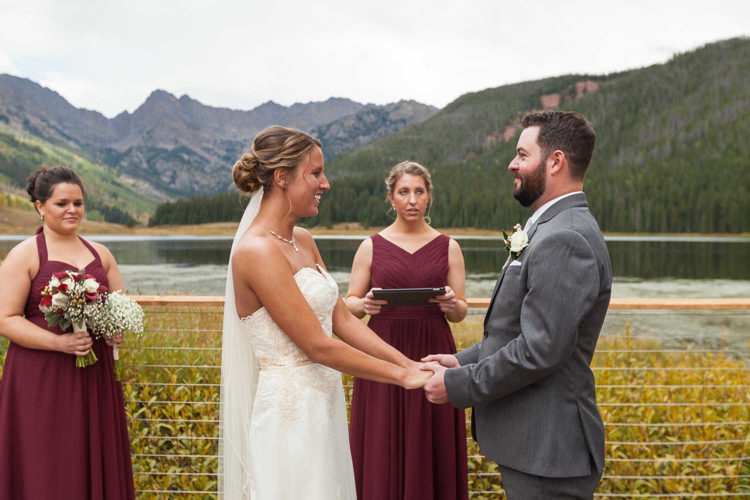 Piney River Ranch Wedding Ceremony on Deck