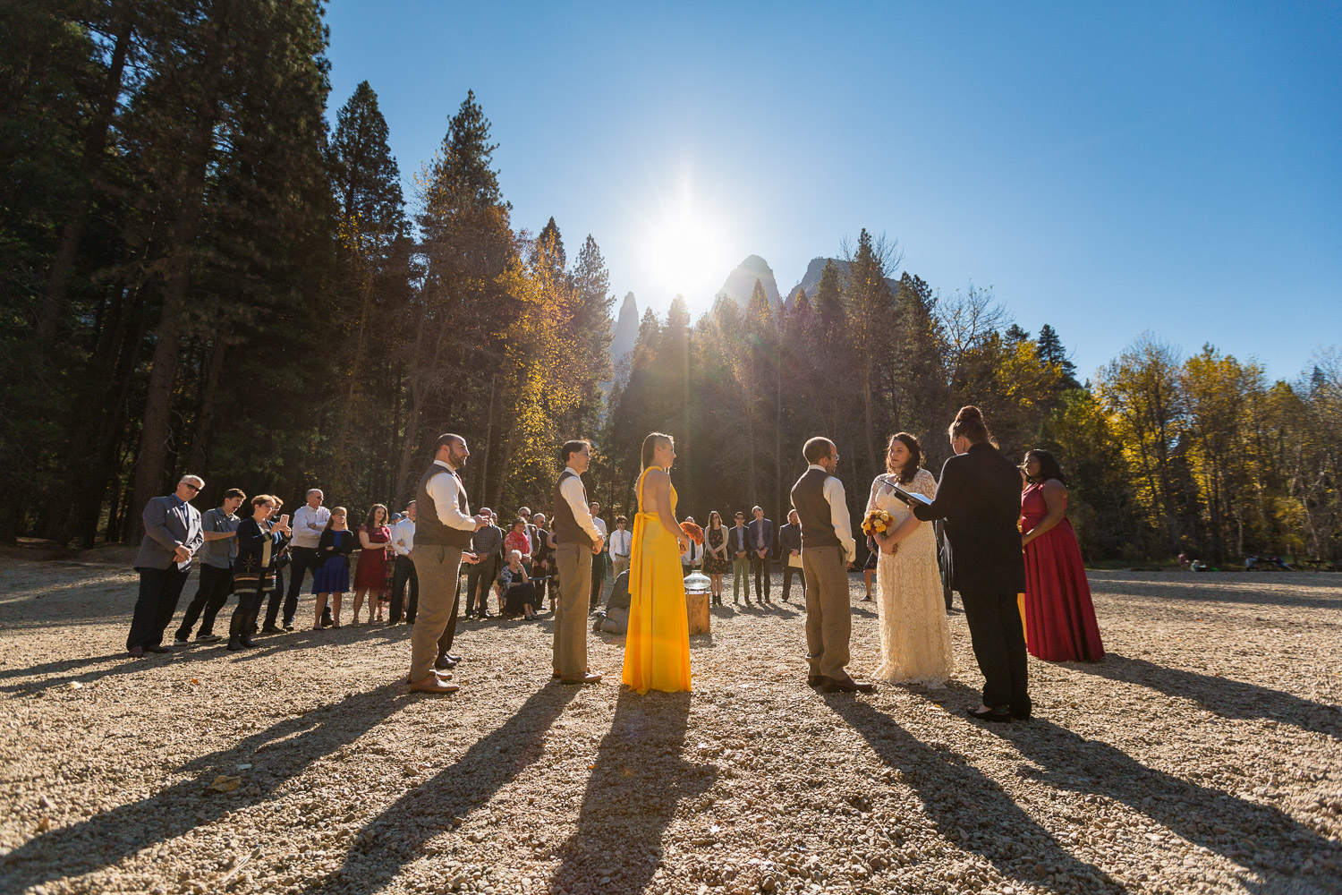 Cathedral beach Yosemite wedding ceremony
