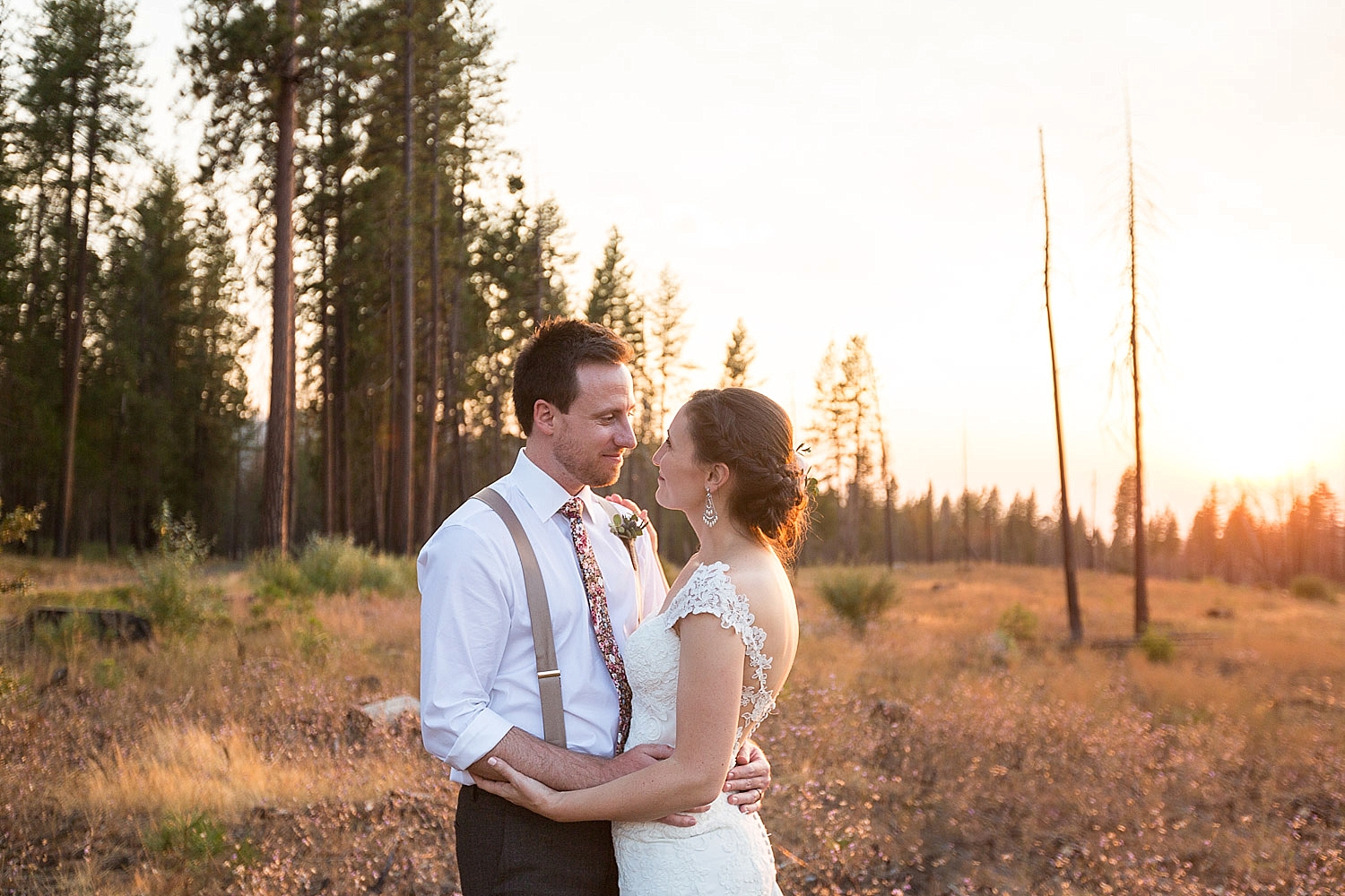 Yosemite Wedding at Evergreen Lodge Sunset Couple Portraits