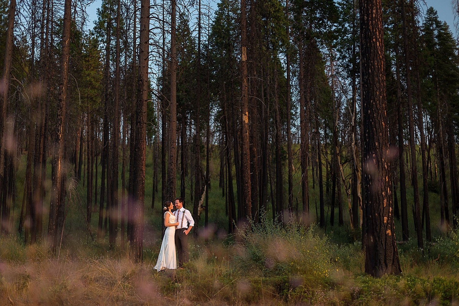 Yosemite Wedding at Evergreen Lodge Sunset Couple Portraits