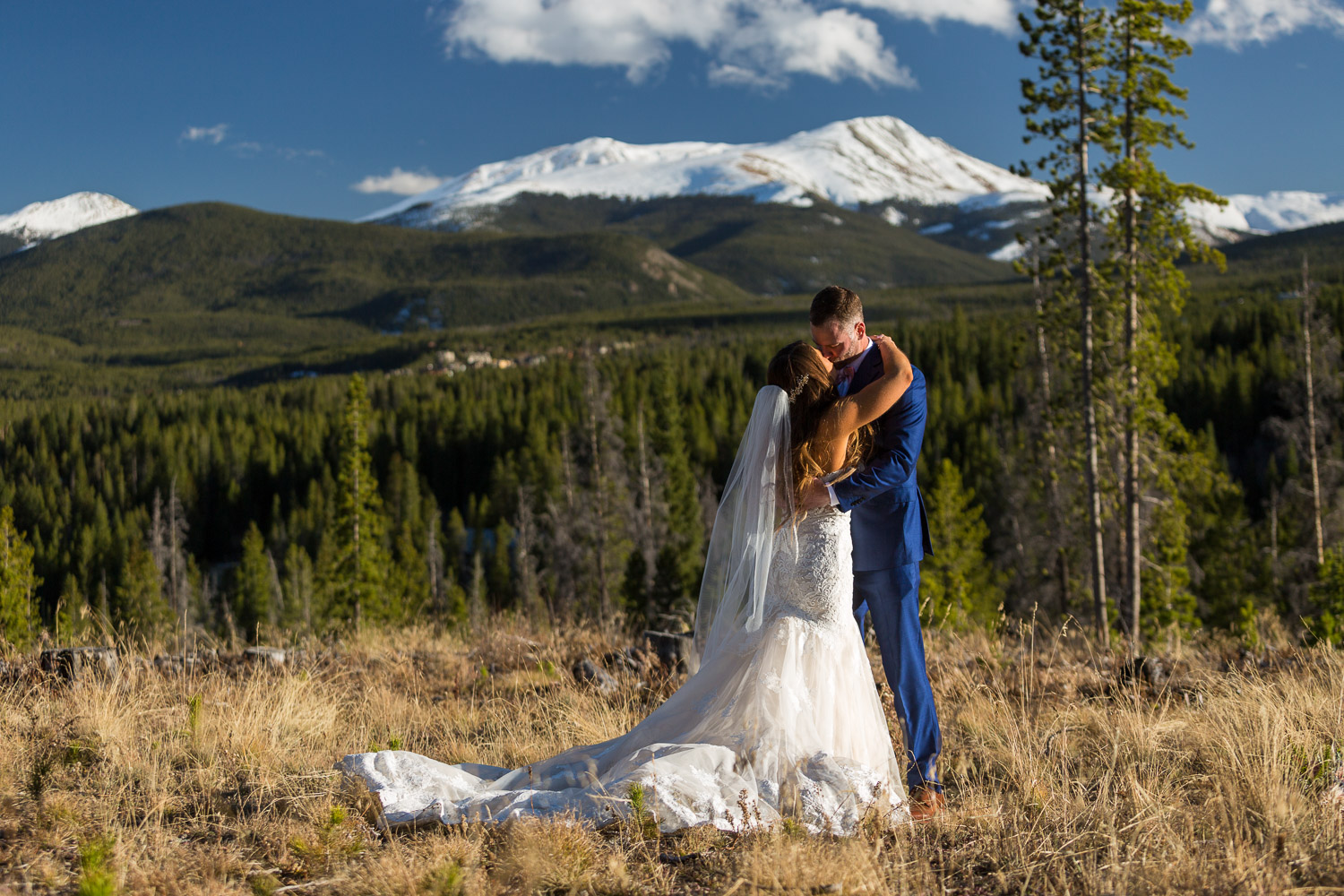 Sevens Breckenridge Wedding Portraits with Mountain Views