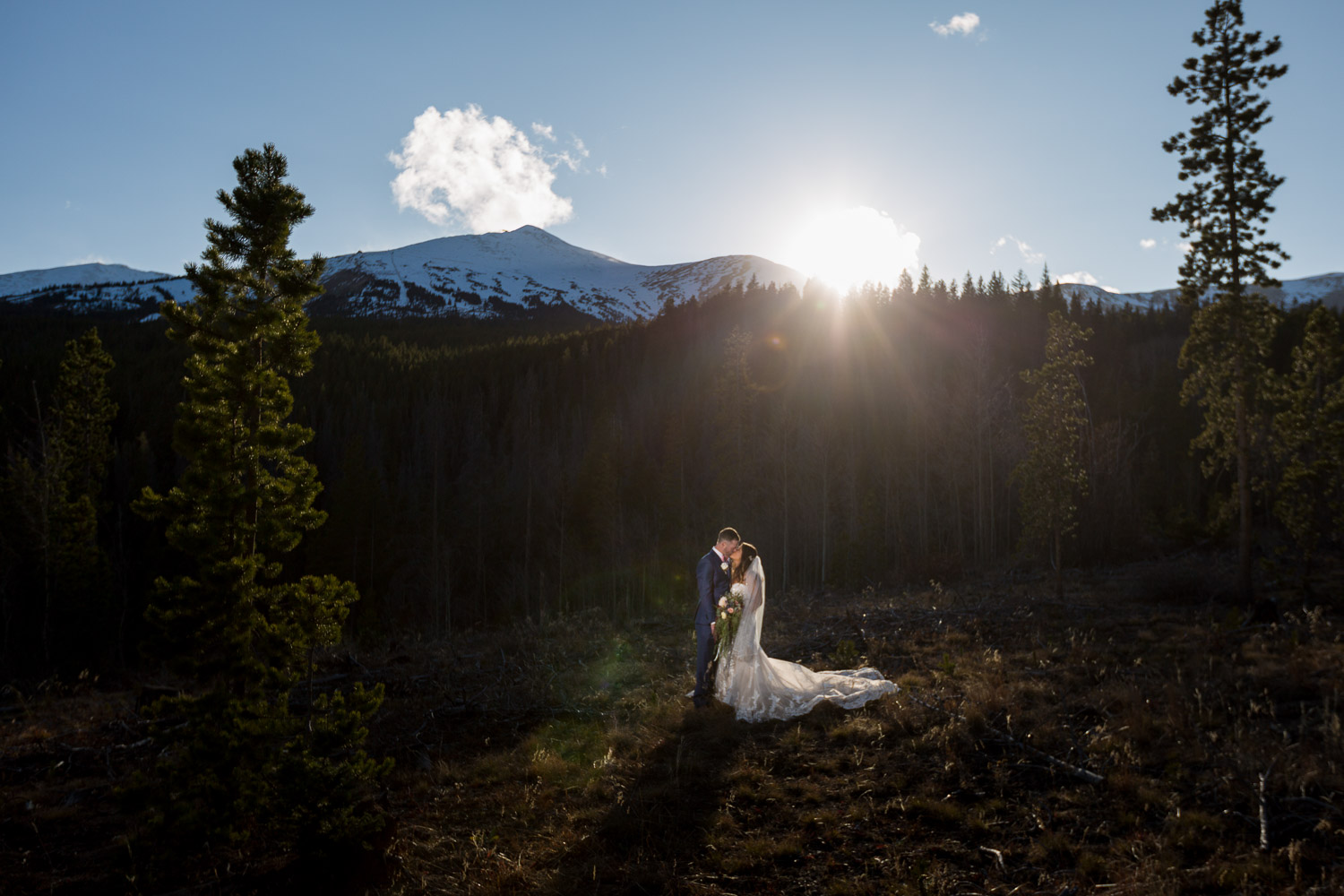 Sevens Breckenridge Wedding Portraits with Mountain Views