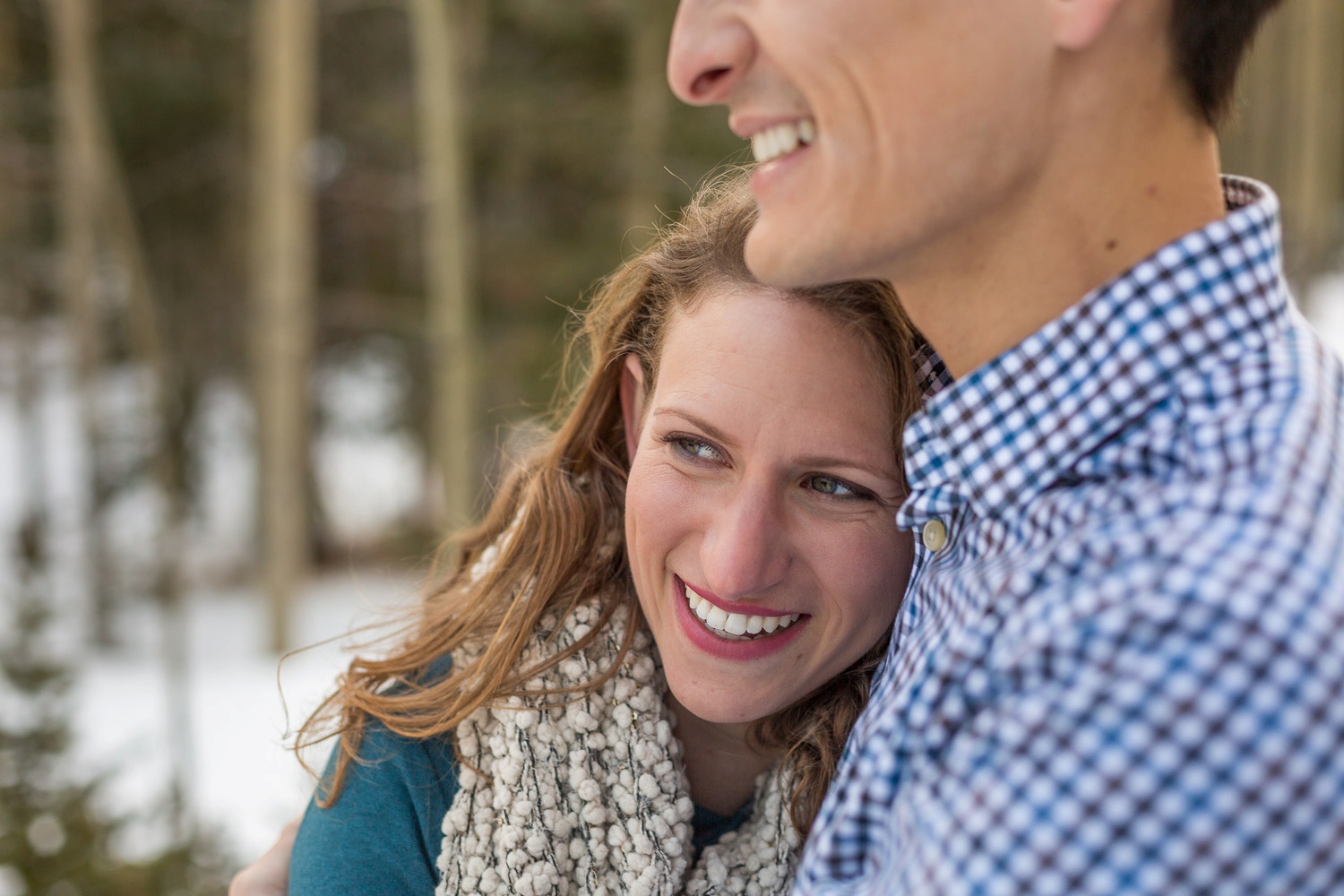 georgetown snowy colorado engagement photography