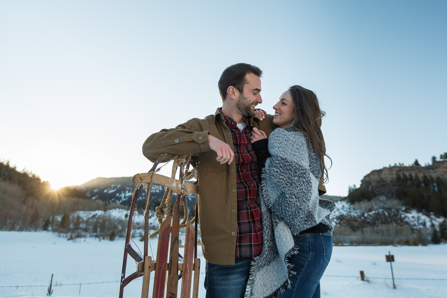 Vail Engagement Photos with Mountain Views