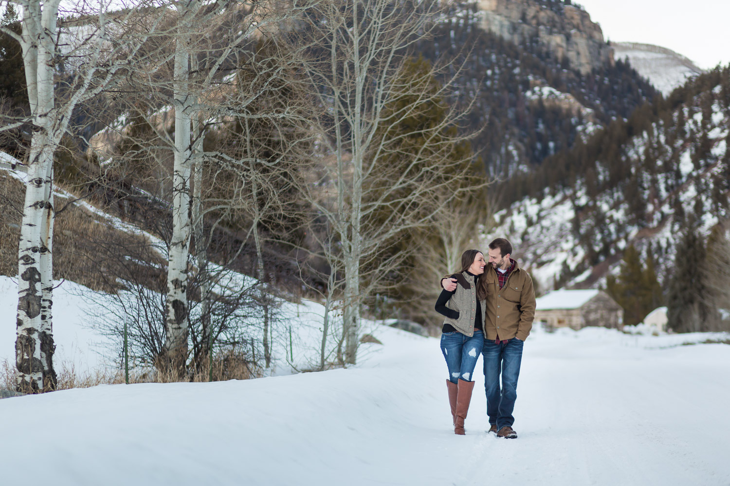 Vail Engagement Photos with Mountain Views