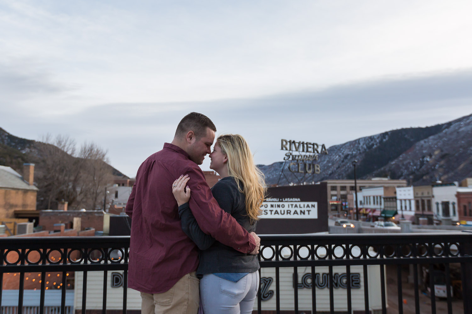 Glenwood Springs Engagement Photos overlooking downtown