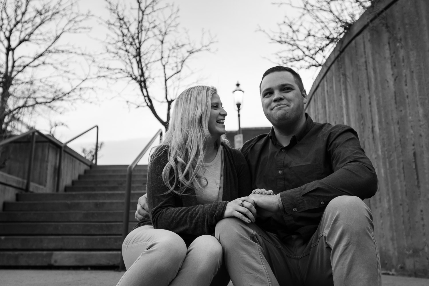 Glenwood Springs Engagement Photos by railroad station