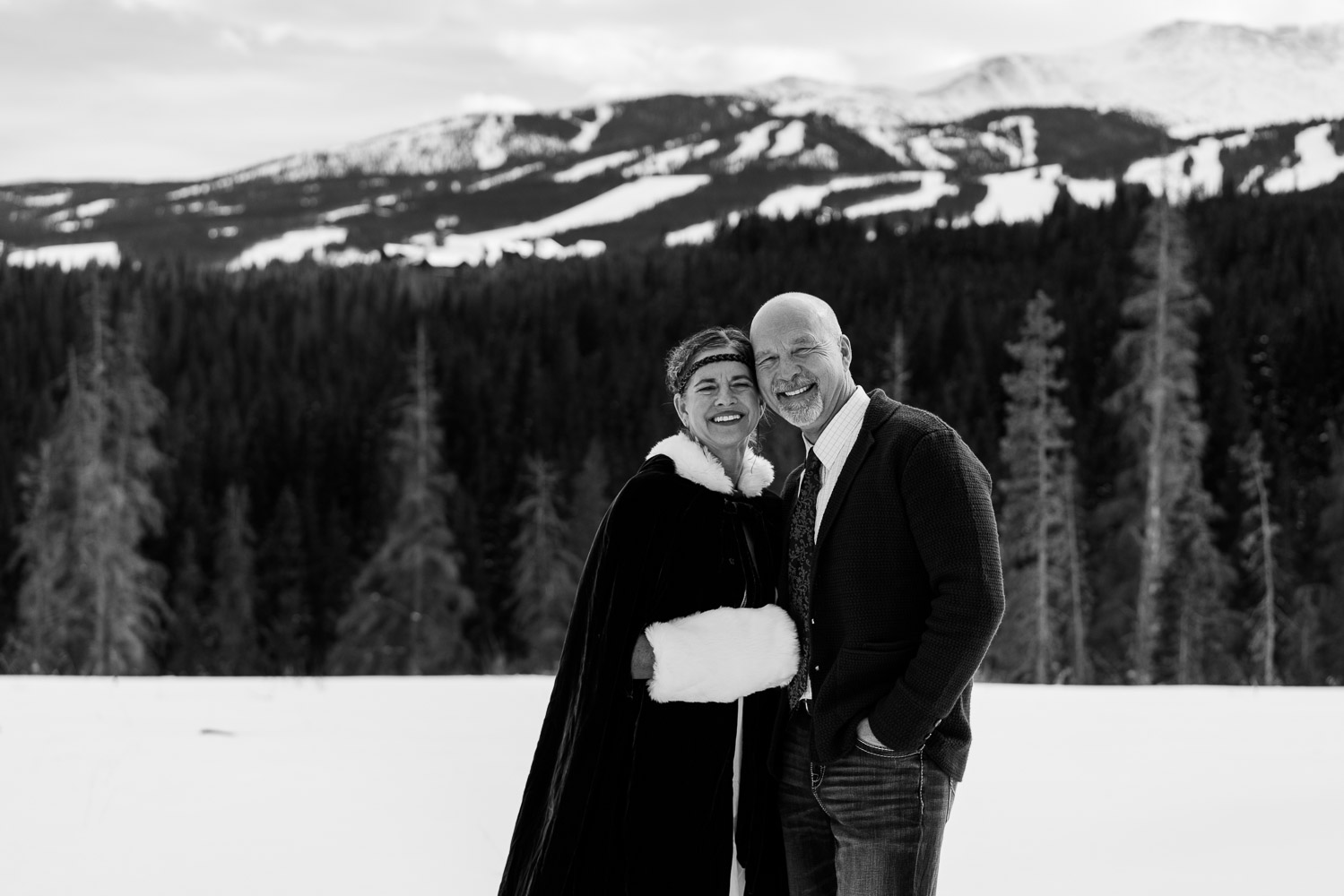 Breckenridge Winter Vow Renewal couple portraits
