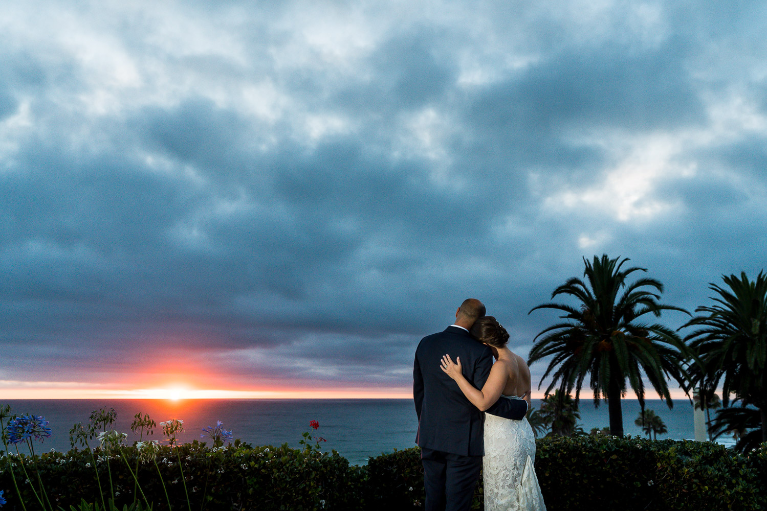california sunset wedding