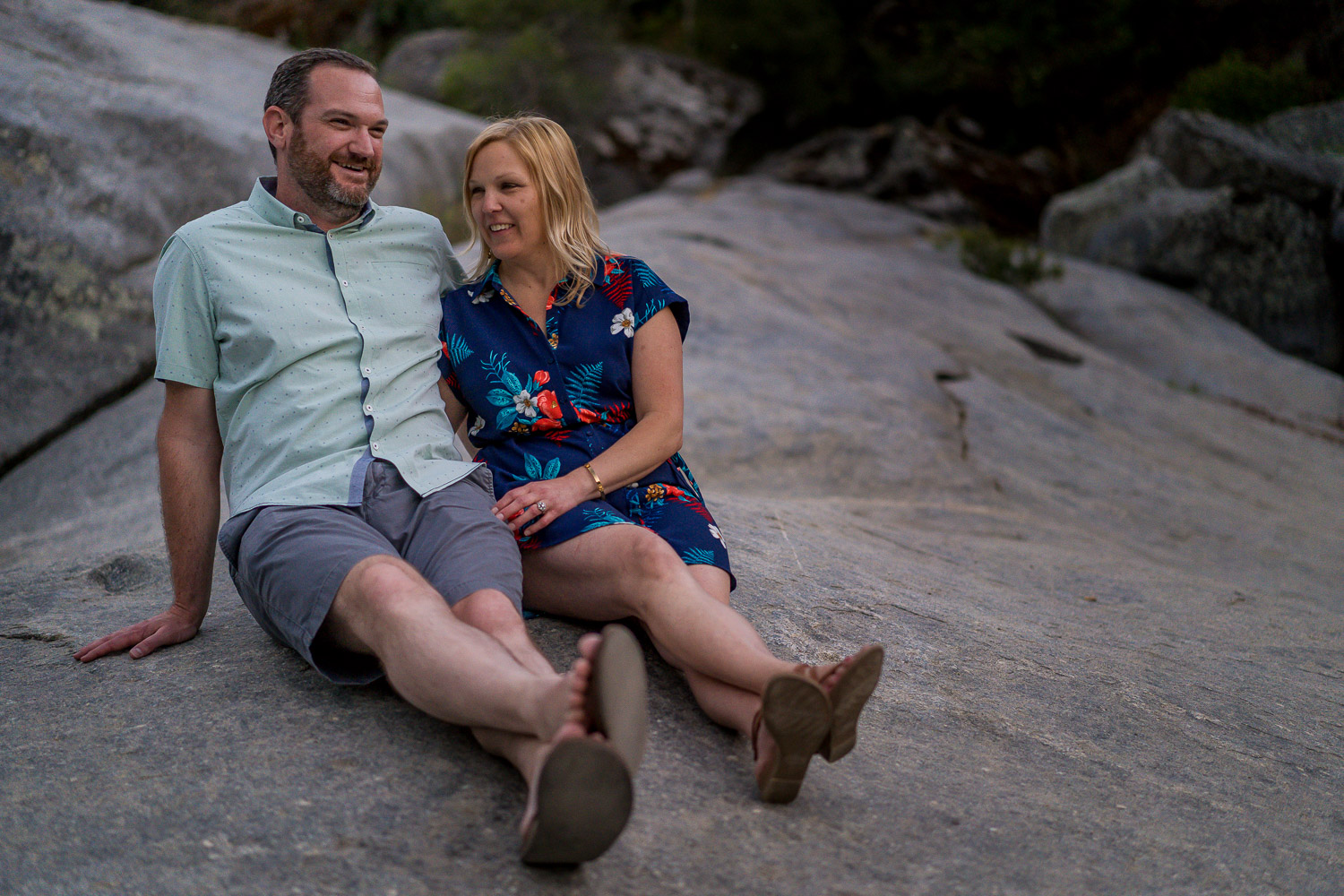 Sequoia National Park Engagement Photos near middle fork of the kaweah