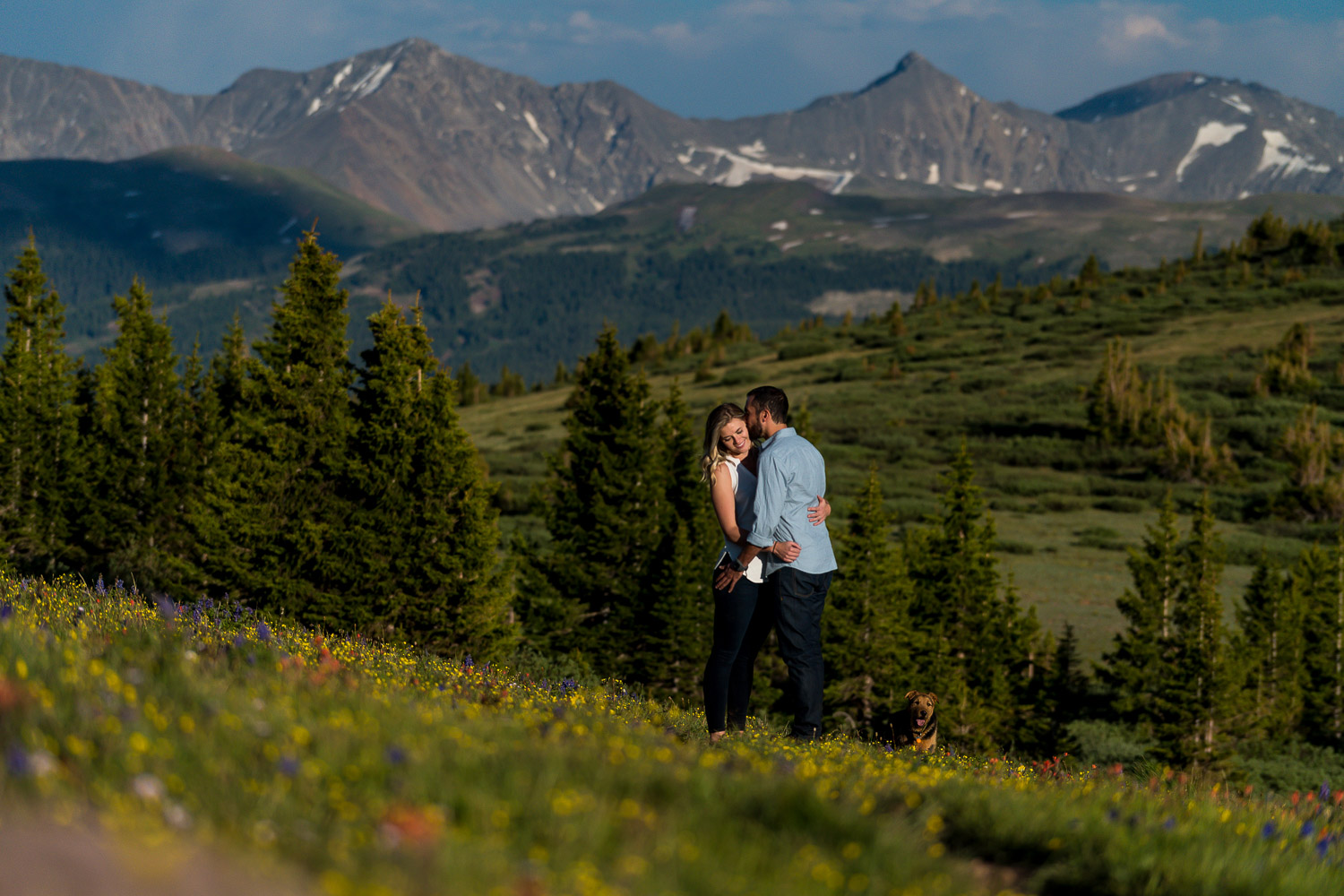 Vail Pass Engagement Photos with Wildflowers