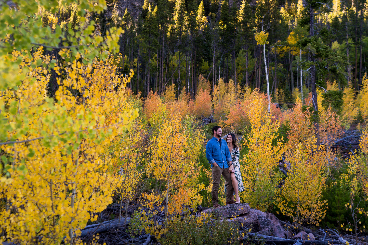 fall vail engagement photography