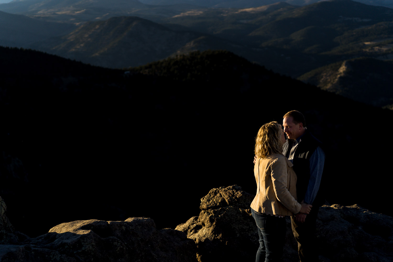 Boulder Engagement shoot with Mountain views