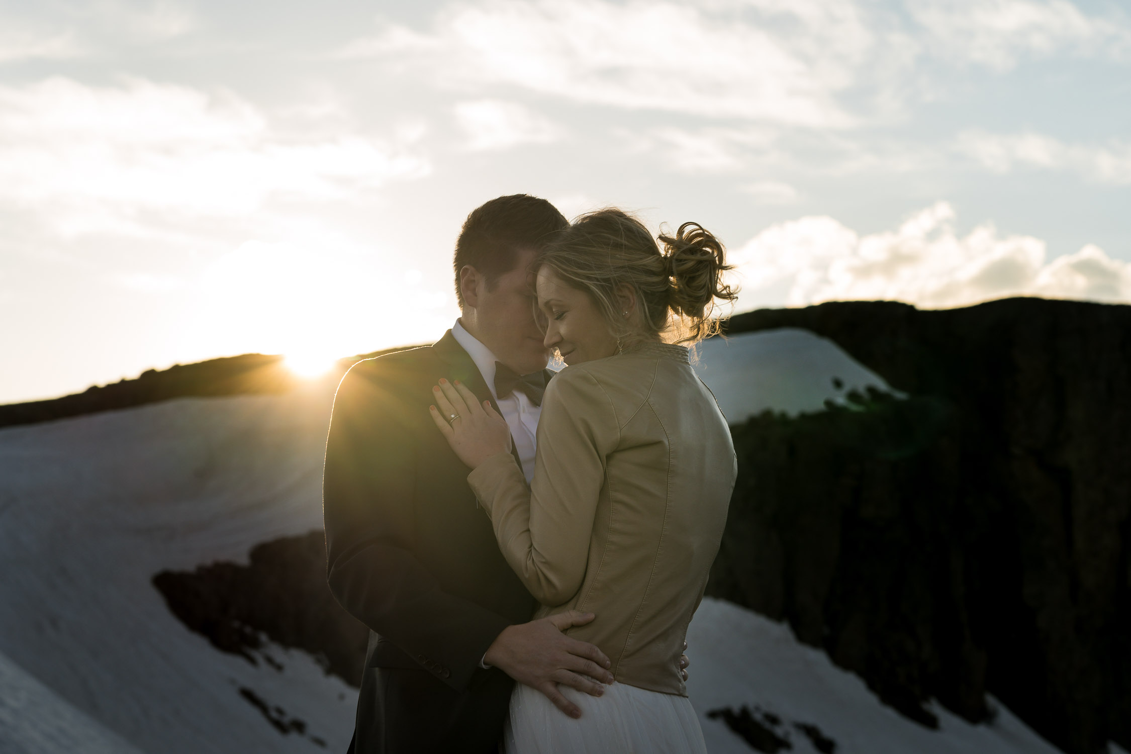 rocky mountain national park adventure wedding sunset portraits