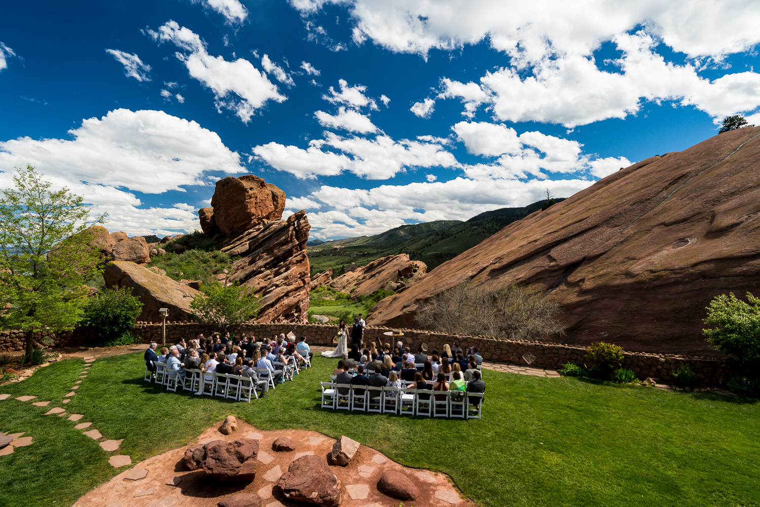 Red Rocks amphitheater wedding ceremony
