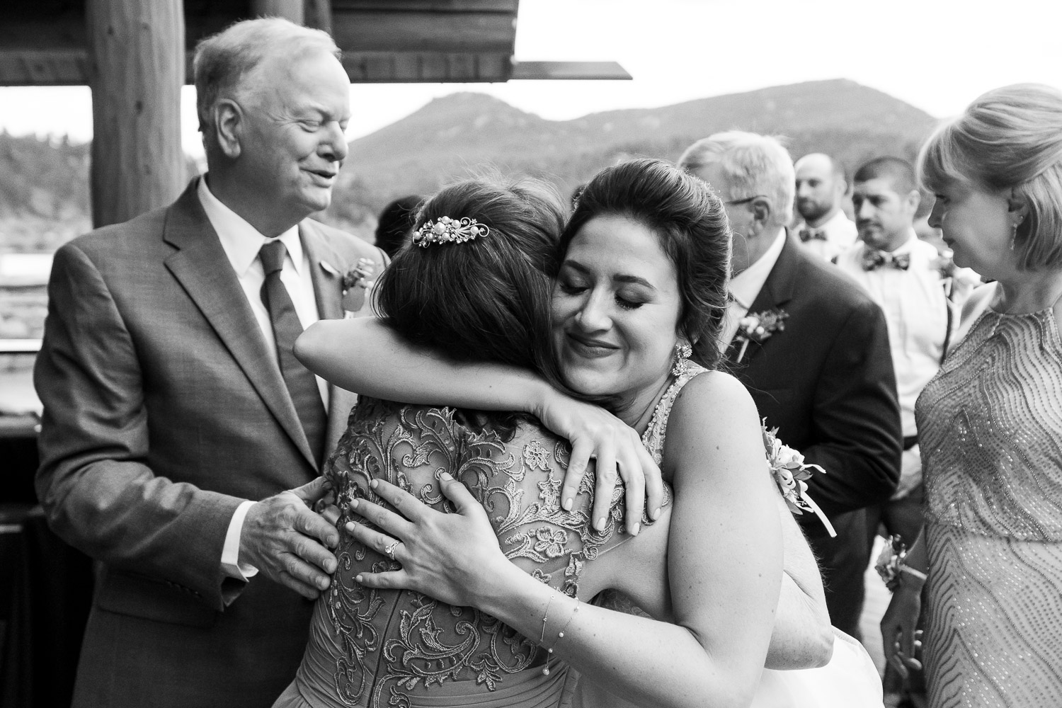 Evergreen Lake House Colorado Wedding Photos Bride and Family