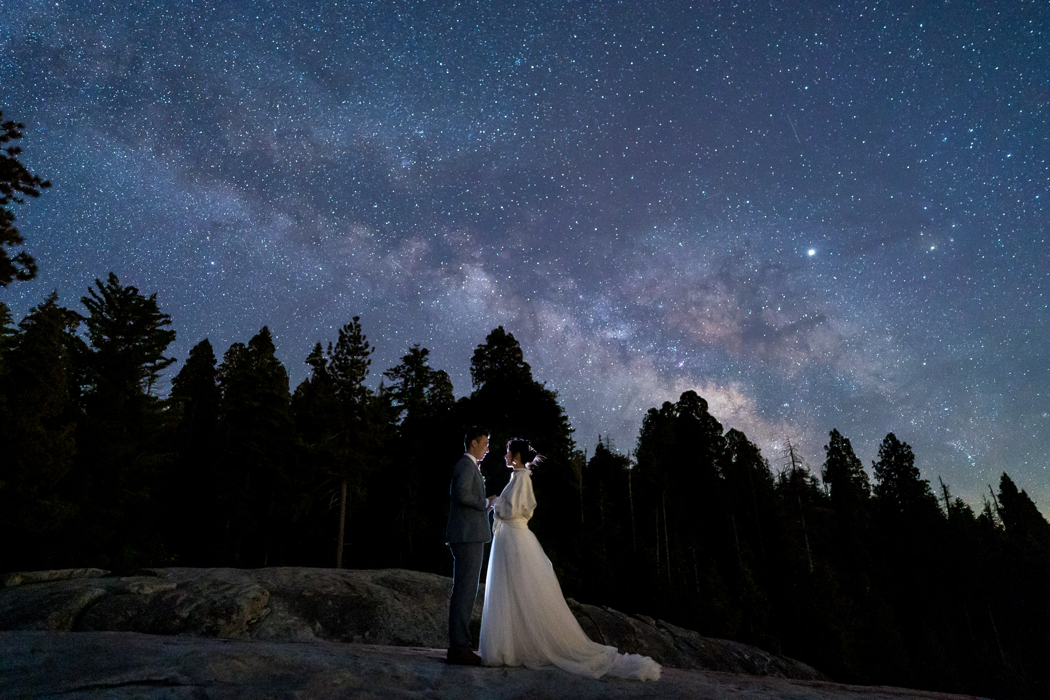 Sequoia Elopement Photos Milky way stars
