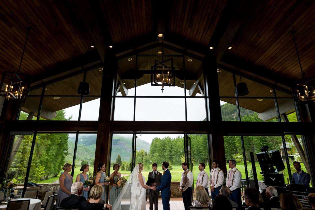 Golf Club Vail Wedding Ceremony Indoor Vail CO wedding venue