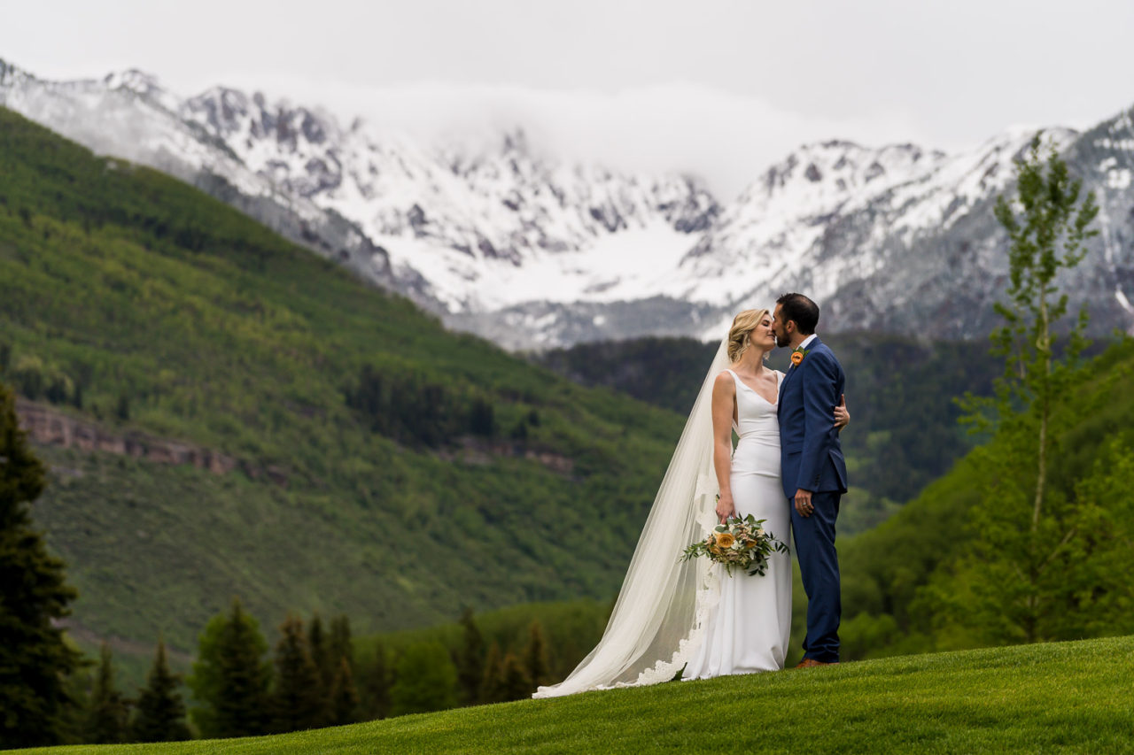 Golf Club Vail Wedding Photographers Colorado Wedding Venue with Mountain Views
