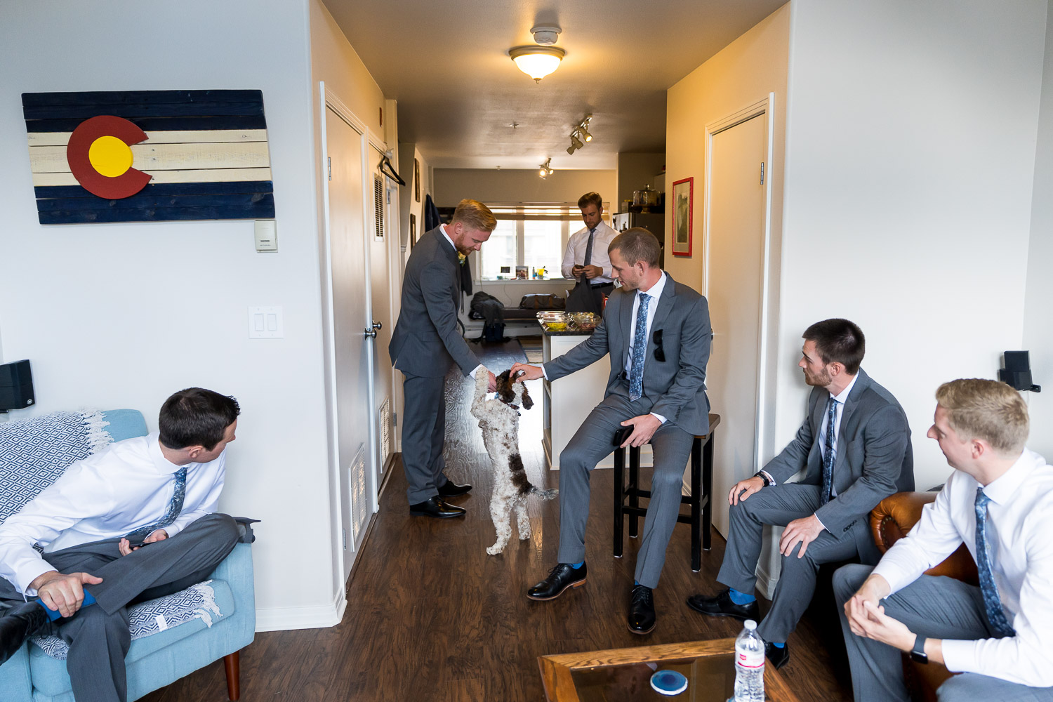Silverthorne Pavillion Wedding Guys and a dog