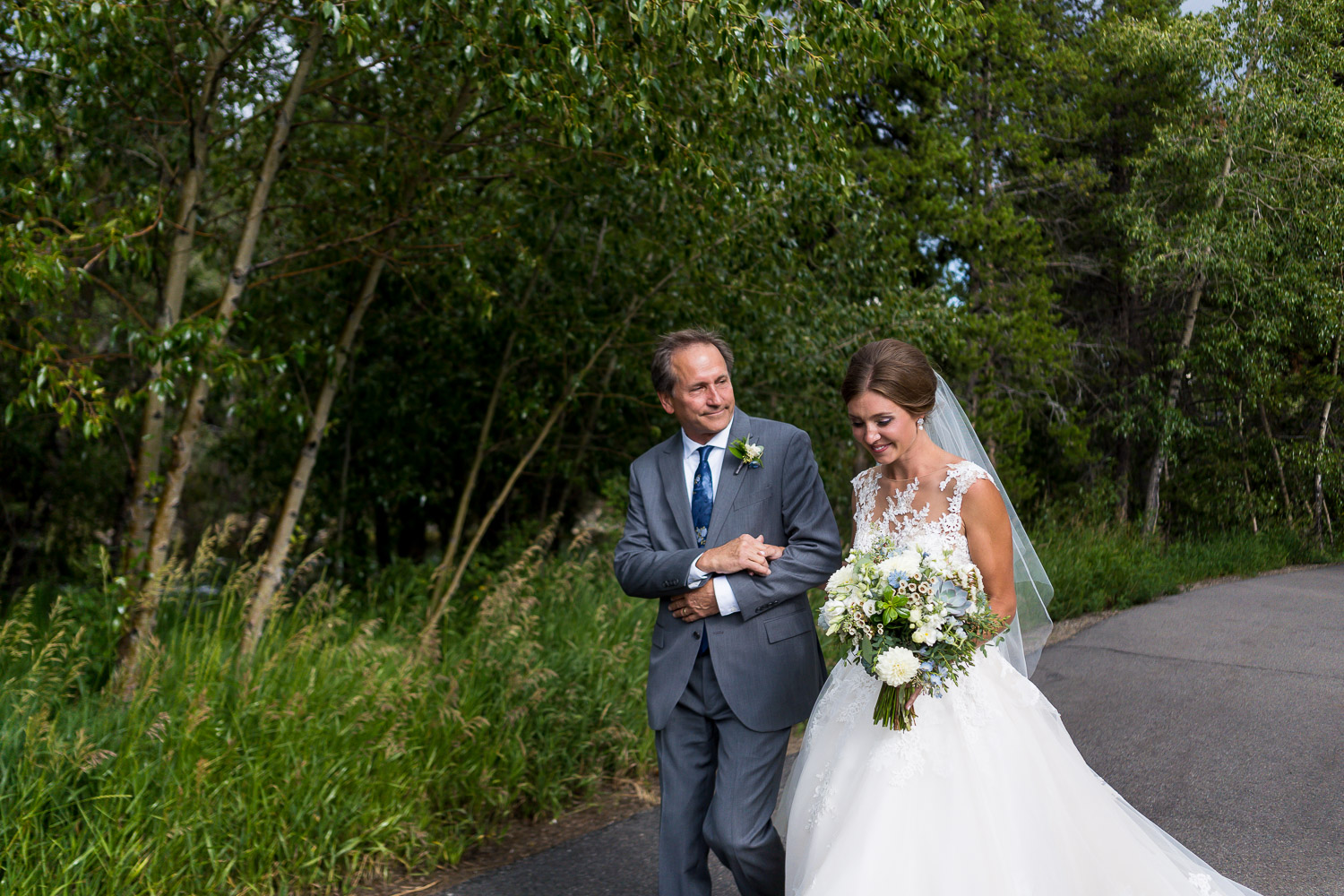 Silverthorne Pavillion Wedding Bride and groom walk