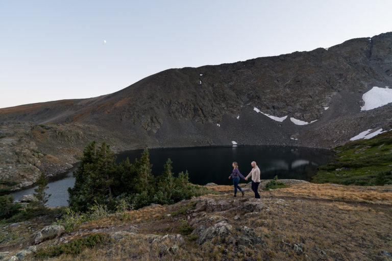 Colorado Engagement Pictures at an Alpine Lake | Anje and Alison