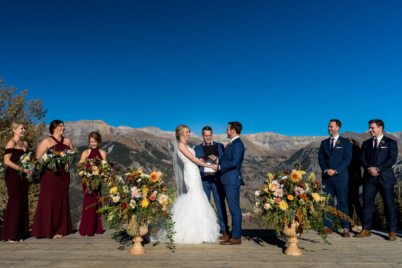 fall telluride wedding ceremony colorado mountain wedding venues with mountain views