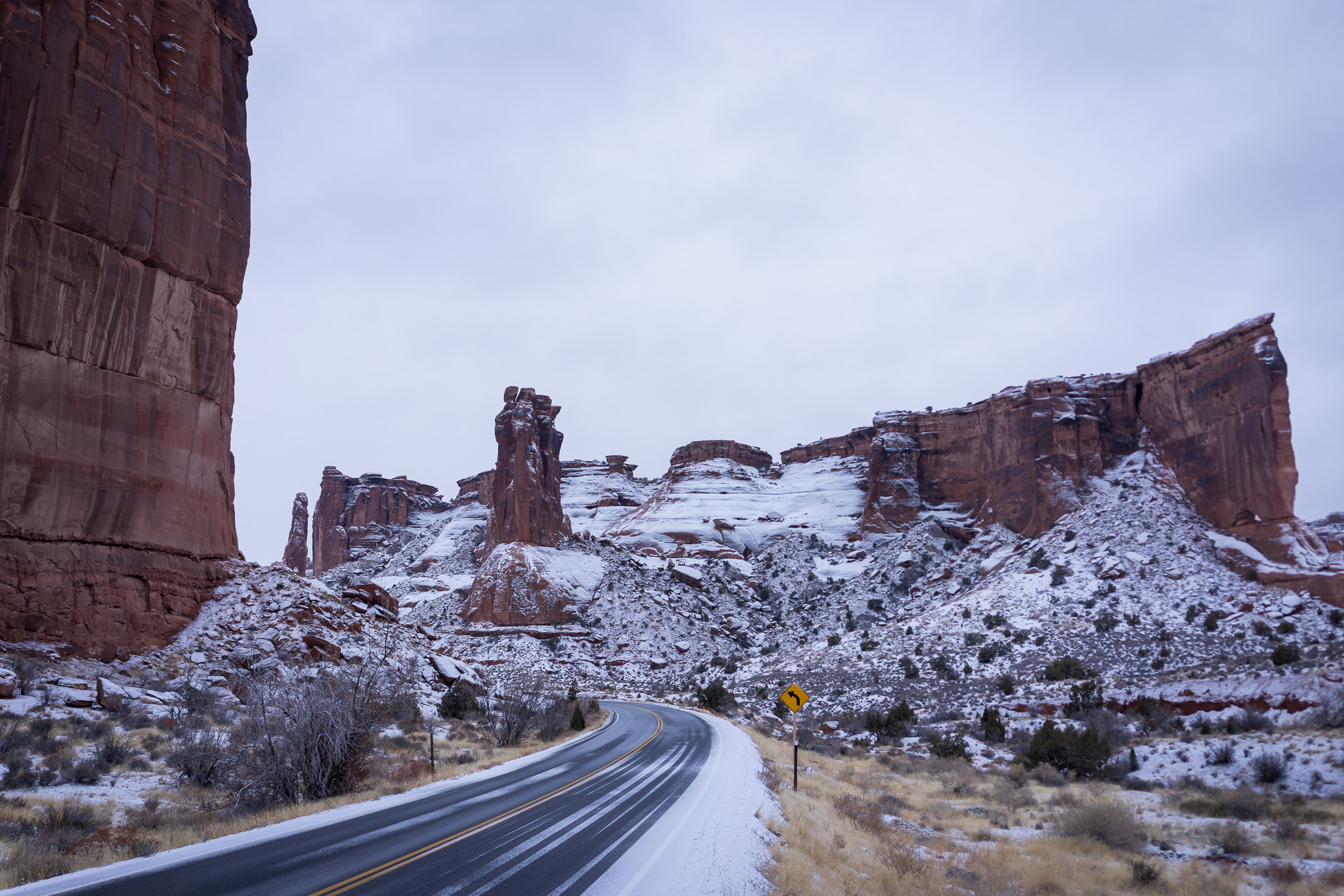 arches national park in winter