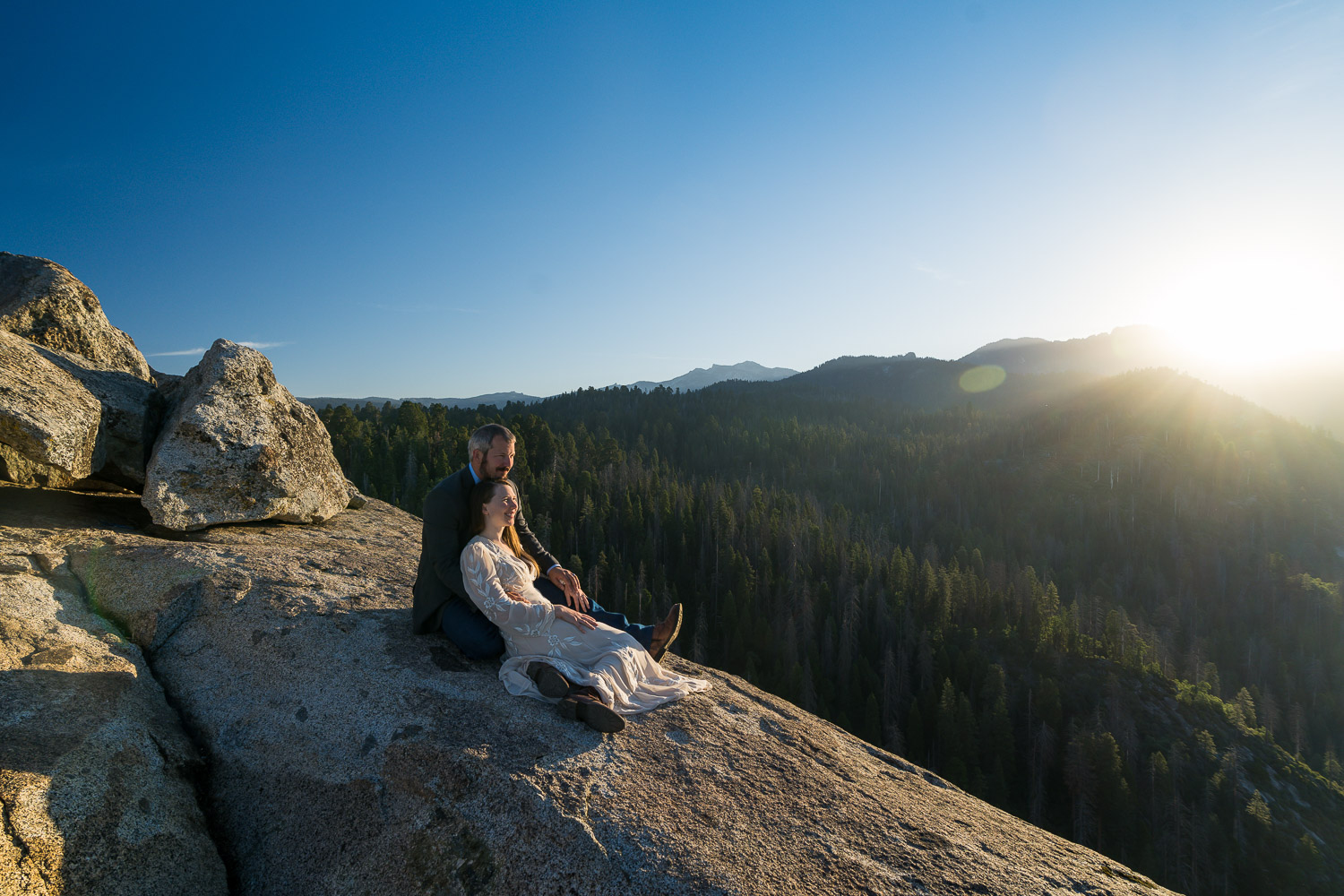 wedding in sequoia national park at sunrise