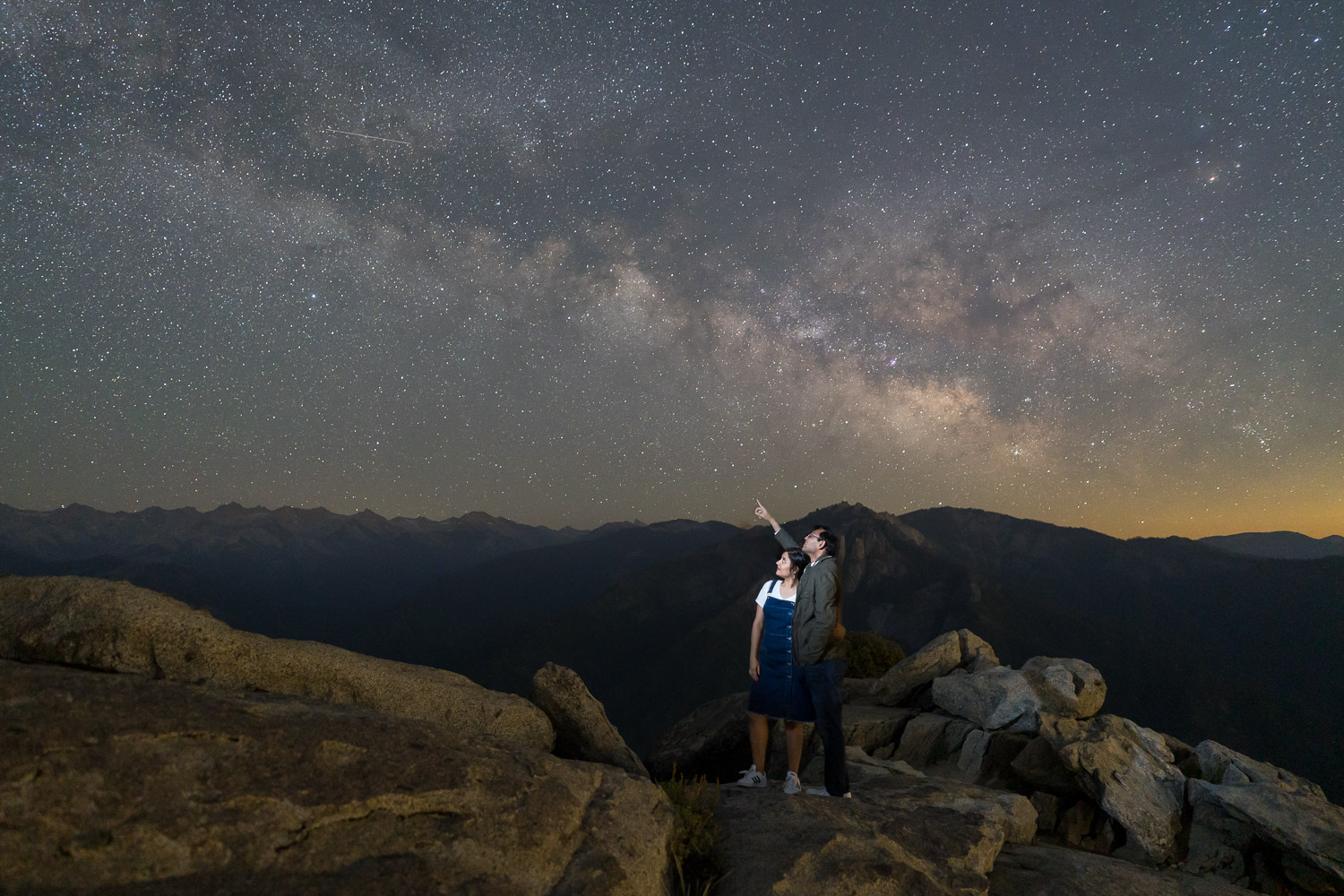 sequoia national park engagement night star photos