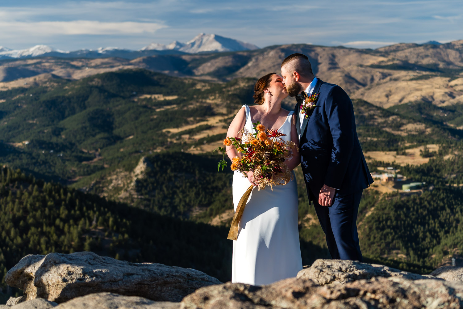 mountain view couple portraits before flagstaff house wedding
