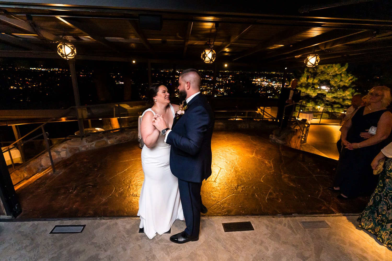couple first dance at flagstaff house wedding